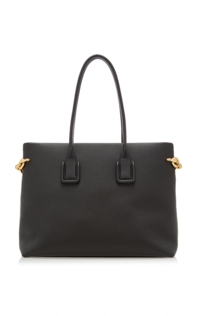 Shop Bottega Veneta The Chain Leather Tote Bag In Black