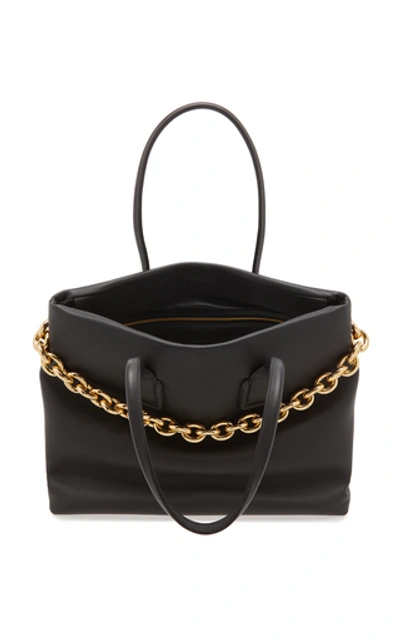 Shop Bottega Veneta The Chain Leather Tote Bag In Black