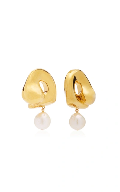 Shop Agmes Women's X Simone Bodmer-turner Sandra 18k Gold Vermeil Pearl Earrings