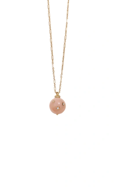 Shop Pamela Love Women's Full Moon 18k Yellow Gold Opal; Diamond Necklace In Pink