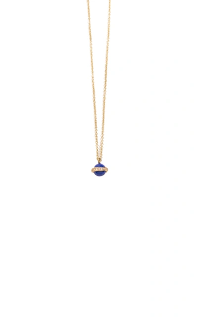 Shop Pamela Love Women's Mini Comet 18k Yellow Gold Lapis; Diamond Necklace In Blue