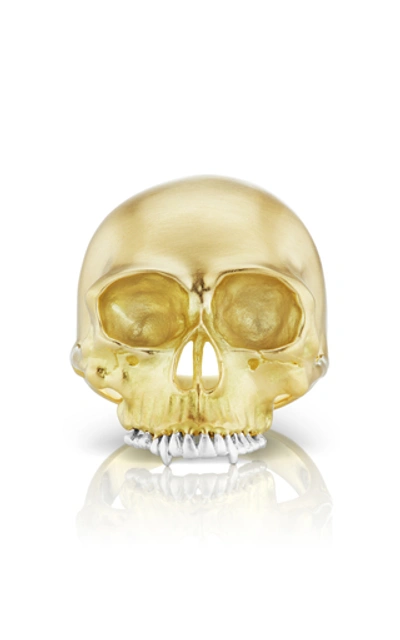 Shop Anthony Lent Skull 18k Yellow Gold Ring