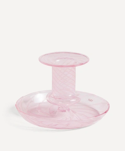 Shop Hay Flare Stripe Candle Holder In Pink/white
