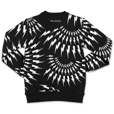 Shop Neil Barrett Kids Allover Thunderbolt Printed Sweatshirt In Multi