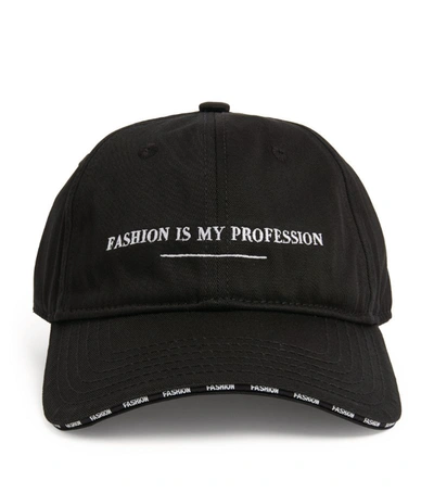 Shop Vetements Fashion Is My Profession Baseball Cap In Black