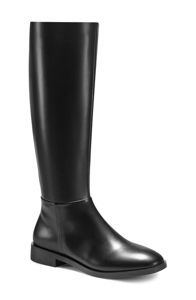Shop Aerosoles Berri Knee High Boot In Black Faux Leather
