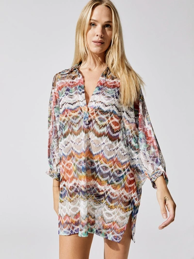 Shop Missoni Short Cover Up Tunic In Dis. College Zigzag