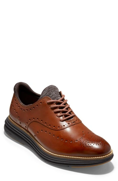 Shop Cole Haan Original Grand Ultra Wingtip Derby In Woodbury Leather/ Java