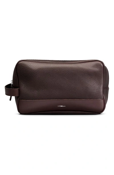 Shop Shinola Leather Travel Kit In Deep Brown