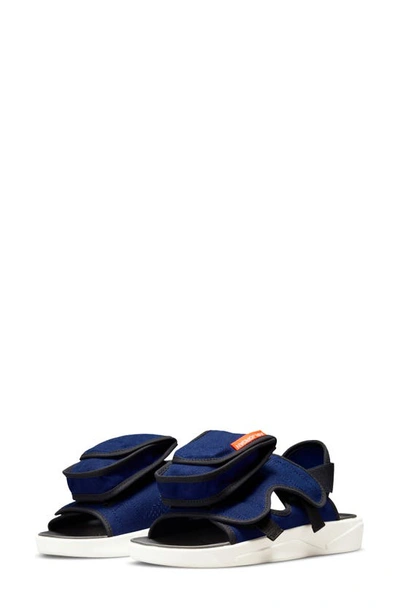 Shop Jordan Ls Slide Sandal In Deep Blue/ Orange
