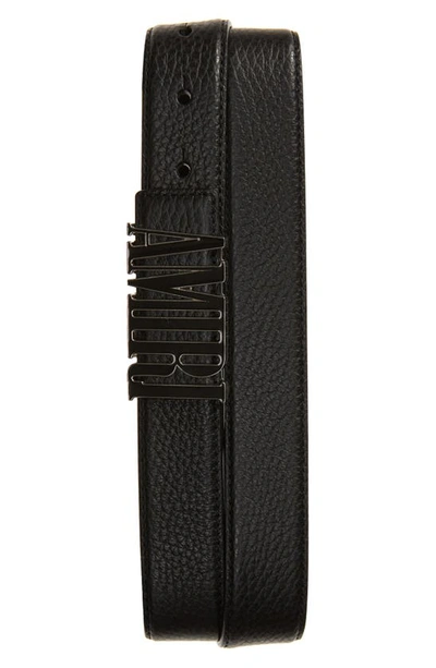 Shop Amiri Logo Buckle Leather Belt In Black