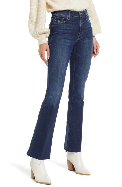 Shop Mother Fray Hem Bootcut Jeans In Teaming Up