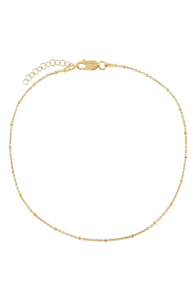 Shop Adinas Jewels Bead Station Chain Anklet In Gold