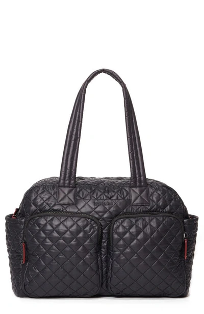 Shop Mz Wallace Nik Quilted Water Resistant Nyon Travel Bag In Black