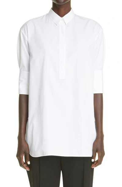 Shop Jil Sander Friday Cotton Poplin Button-up Shirt In White