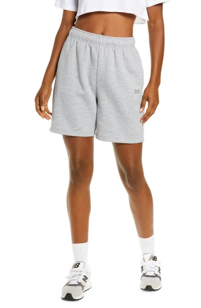Shop Alo Yoga Accolade Sweat Shorts In Athletic Heather Grey