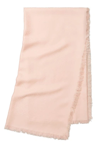 Shop Tory Burch Diamond Dot Jacquard Wool & Silk Traveler Scarf In Sea Shell Pink