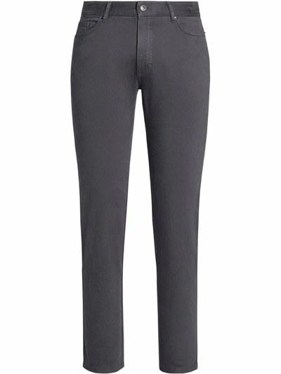 Shop Ermenegildo Zegna Straight-leg Wool Flannel Jeans In Grau