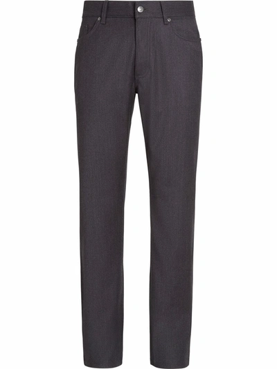 Shop Ermenegildo Zegna Straight-leg Wool Flannel Jeans In Grau