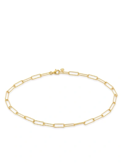 Shop Monica Vinader Alta Textured Chain Anklet In Gold