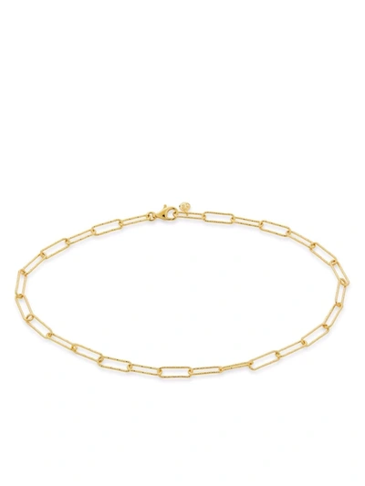 Monica Vinader Gold Plated Vermeil Silver Alta Textured Chain Bracelet In Gold