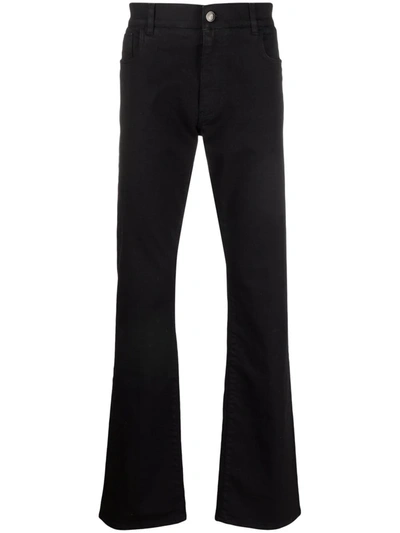 Billionaire Regular-fit Contrast-trim Jeans In Schwarz