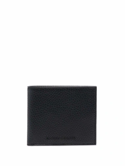 Shop Emporio Armani Bi-fold Leather Wallet In Schwarz