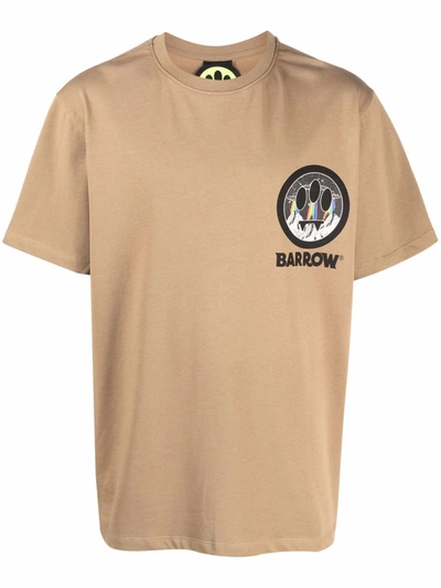 Shop Barrow Logo-print Cotton. T-shirt In Braun