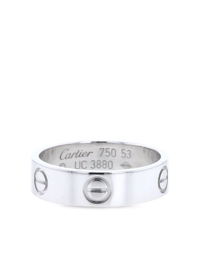 Pre-owned Cartier 18kt White Gold Love Ring In Silver