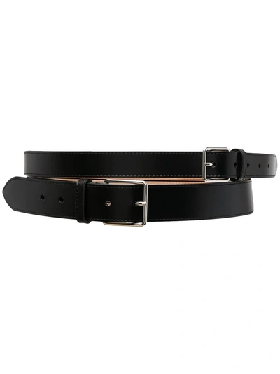 Shop Alexander Mcqueen Double Buckle Belt In Black