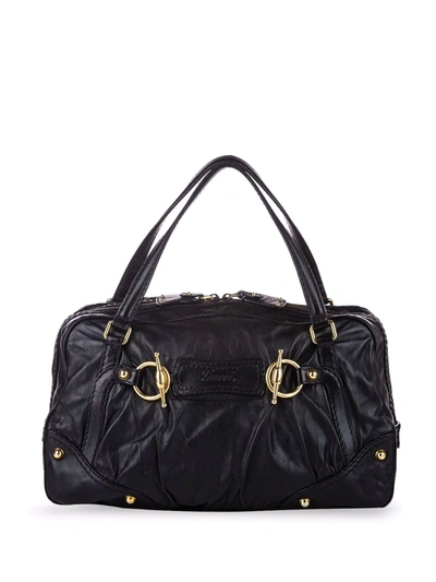 Pre-owned Gucci Jockey Shoulder Bag In Black
