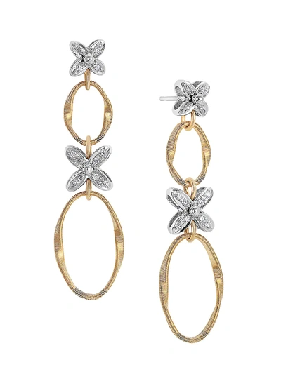 Shop Marco Bicego Women's Marrakech Onde Two-tone 18k Gold & Diamond Drop Earrings