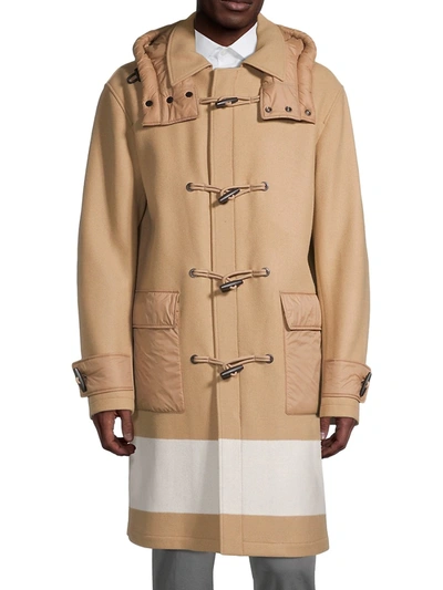 Relaxed-fit Duffle Coat With Color-blocking- Beige Men's Casual Coats Size  40r