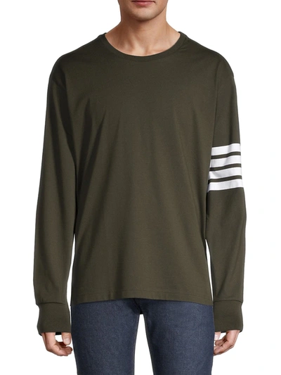 Shop Thom Browne Long-sleeve Oversized T-shirt In Dark Green