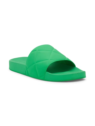 Shop Bottega Veneta Men's The Slider Patterned Rubber Slide Sandals In Kiwi