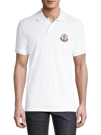 Shop Moncler Slim-fit Logo Polo Shirt In Blue