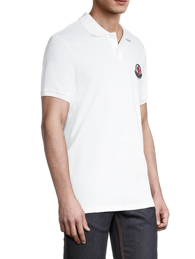 Shop Moncler Slim-fit Logo Polo Shirt In Blue