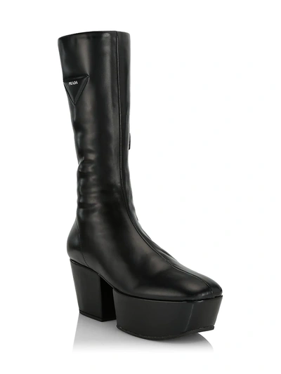 Prada Platform Pull On Bootie Pull On In Nero