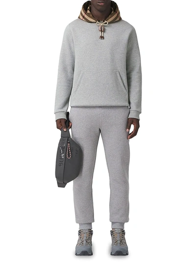 Shop Burberry Samuel Hoodie Sweatshirt In Pale Grey