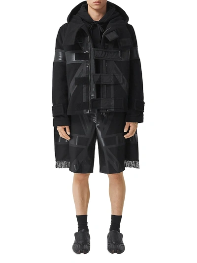 Burberry Black English Flag Wool Jacket | ModeSens