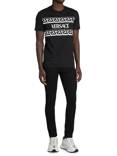 Versace Black Monogram Script Logo T-shirt | ModeSens