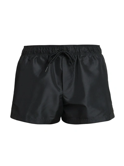 Shop Versace Logo Swim Shorts In Black