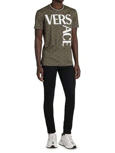 Shop Versace Men's Skinny Stretch Five-pocket Jeans In Black