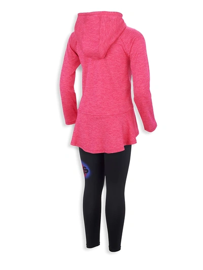 Shop Adidas Originals Little Girl's 2-piece Hoodie & Leggings Set In Magenta