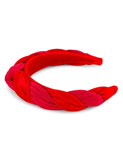 Shop Alexandre De Paris Pénélope Velvet Headband In Red