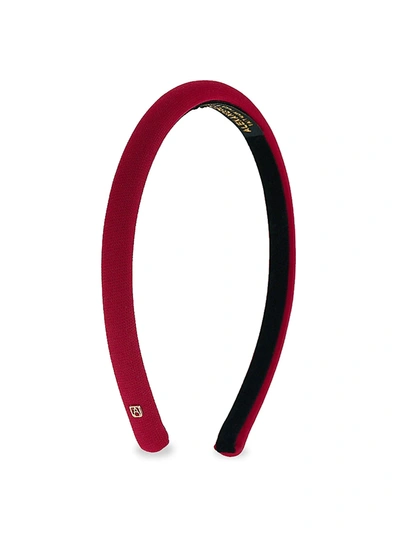 Shop Alexandre De Paris Thin Fabric Headband In Red