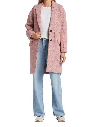 Rag & Bone Estelle Cocoon Check Coat In Pink Multi | ModeSens