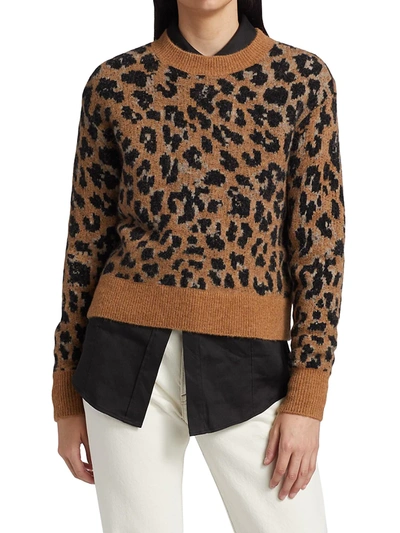 Shop Frame Cheetah Print Sweater In Noir Multi