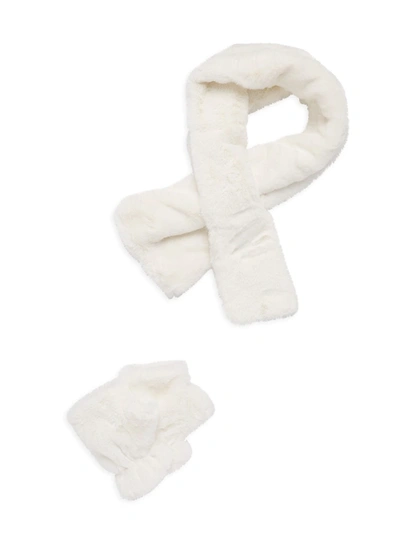 Shop Apparis Women's Ariel Lightweight Faux Fur Fingerless Gloves In Ivory