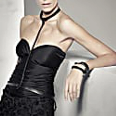 Plik Leather Body Harness-choker-belt Accessory With Chain In Body